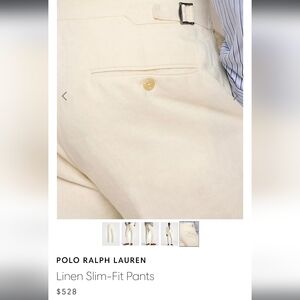 Polo by Ralph Lauren Cream Dress Pants - Slim Tailored
